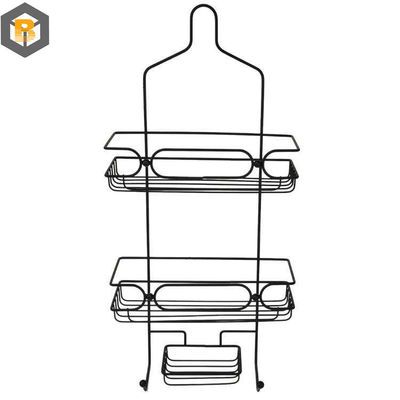На заказ по 2D / 3D / рисунку 2 Tier Metal Black Bathroom Basket Organizer для душевой машины