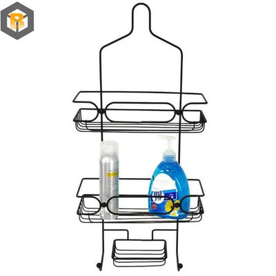 На заказ по 2D / 3D / рисунку 2 Tier Metal Black Bathroom Basket Organizer для душевой машины