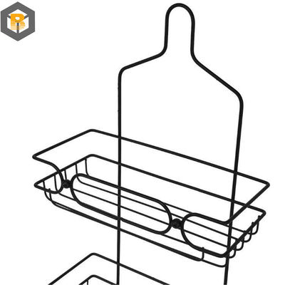 На заказ по 2D / 3D / рисунку 2 Tier Metal Black Bathroom Basket Organizer для душевой машины