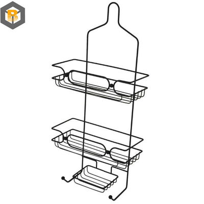 На заказ по 2D / 3D / рисунку 2 Tier Metal Black Bathroom Basket Organizer для душевой машины