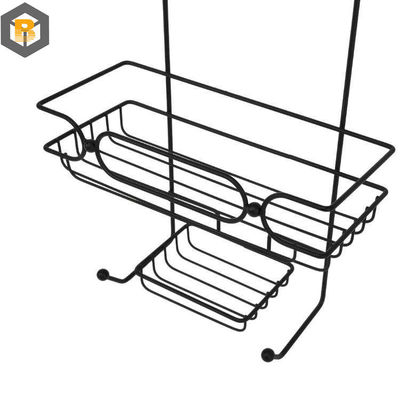 На заказ по 2D / 3D / рисунку 2 Tier Metal Black Bathroom Basket Organizer для душевой машины